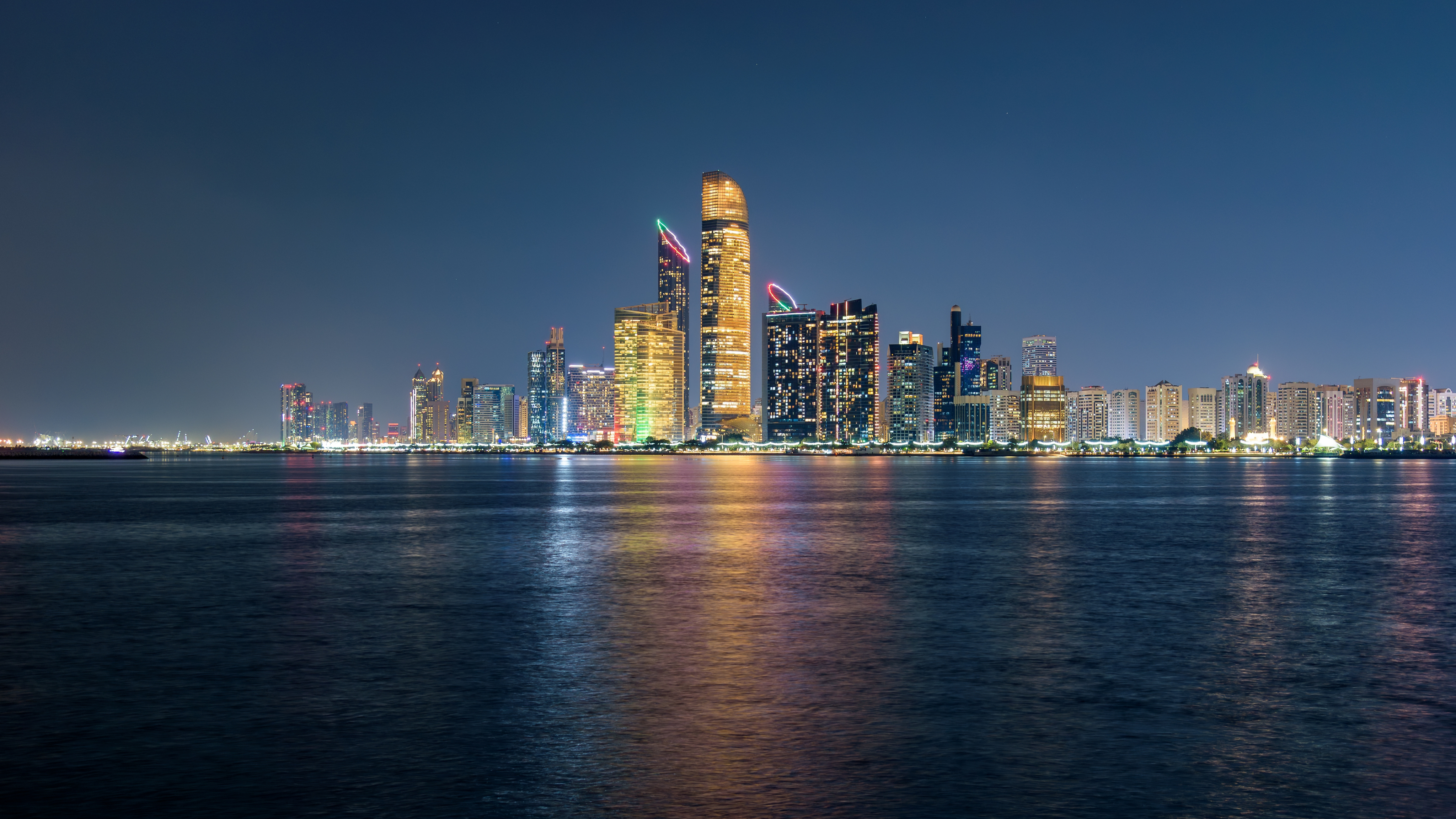 Abu Dhabi skyline at night