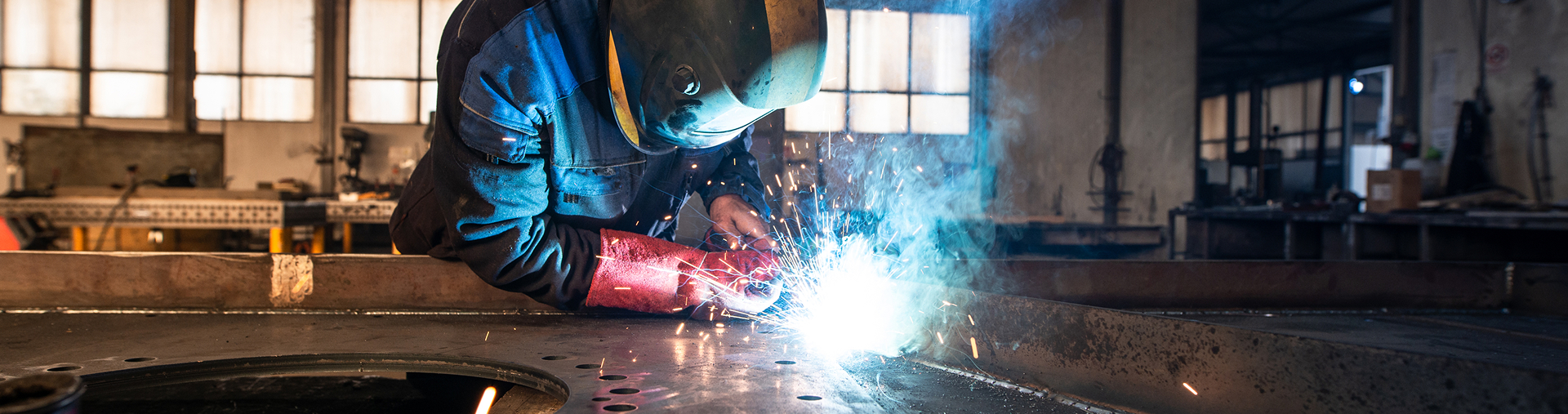Welder at Euro Mechanical workshop