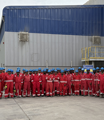 Manpower team and equipment on site