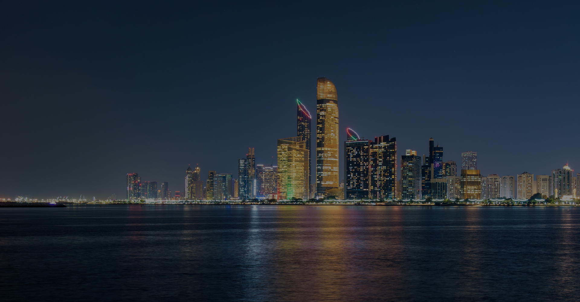 City skyline at night