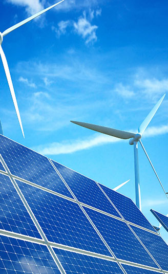 Sustainable energy solutions team at facility