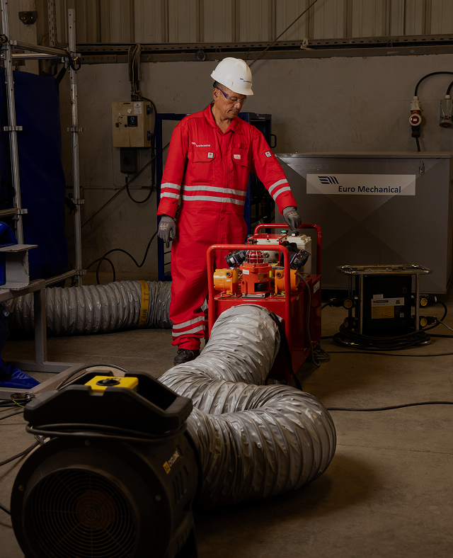Field service technician at work